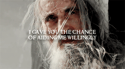 ianmckllen:gif request meme{idgie: LOTR + favorite villain} → Saruman.“He is the chief of my order a