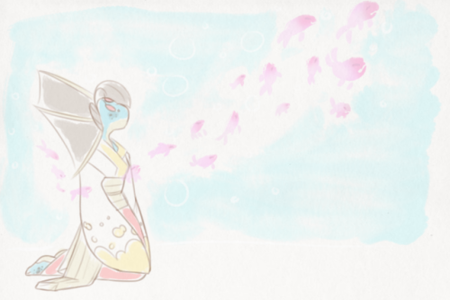 goopyshark:watchin the sakura fish swim by