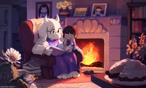 bluekomadori:Really wanted to draw Toriel &amp; Frisk together!If you want to use it for something, 