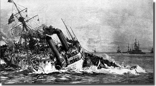 The Sinking of the HMS Victoria, 1893.Commissioned in 1887 to celebrate the Golden Jubilee of Queen 