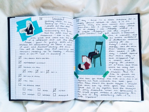 post–grad:  some spreads from my much-neglected bullet journal/journal-journal this quarter. 