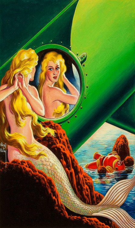 creamurjeans:  Seal of The Damned, Fantastic Universe Science Fiction digest cover, July 1957 ~ Virgil Finlay