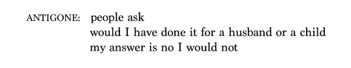 roadmotel:sophokles tr. by anne carson, “antigone” (2015) // supernatural, “all hell breaks loose: p