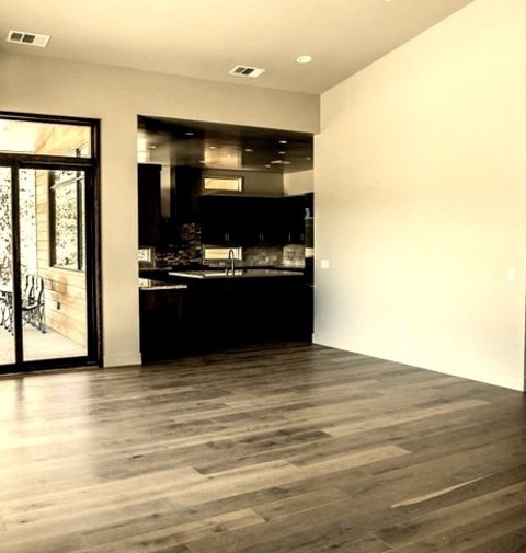 Dining Room Enclosed Enclosed Dining Room - Contemporary Medium Tone Wood Floor And Brown Floor Enclosed