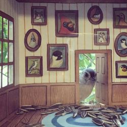 starline: a-mini-a-day:  AAAAAAHHHHHHHHHHHFHHHHHHFHFHFHASJKFKFFJK!!!!!!!!!!Artist Jada Fitch (genius) created these tiny houses for wild bird friends who come and visit. I rarely say this but I AM SCREAMING quite literally and publicly. I’ve since