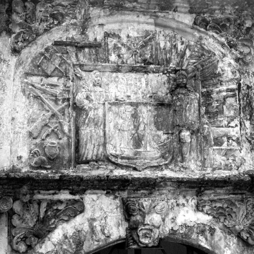 Shield atop Gateway, Fortress, Melaka, Malacca, Malaysia, 2000.From the earliest days of European pe