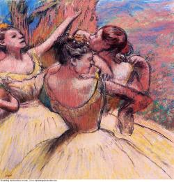 allthepainting:    Edgar Degas » Three dancers 