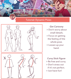 lunaartgallery:  Art Tutorial PreviewThis one was a short weekly tutorial briefly talking about gesture drawing, shapes and how to reference. Next week I’ll do a reference sheet with dynamic poses, I didn’t get to it this week cause I ran out of time.