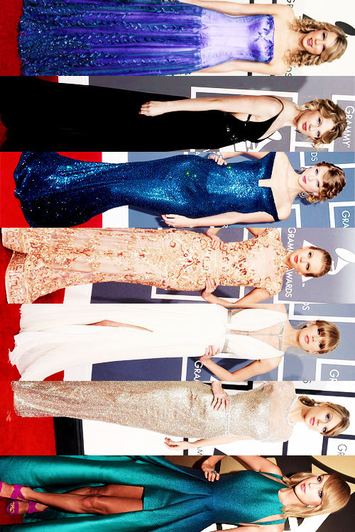 colorsinautumn-archive:Taylor Swift at the Grammy’s over the years