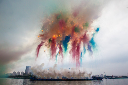 mybeingthere: Chinese artist Cai Guo-Qiang (b. 1957) is best-known for his gunpowder explosion event