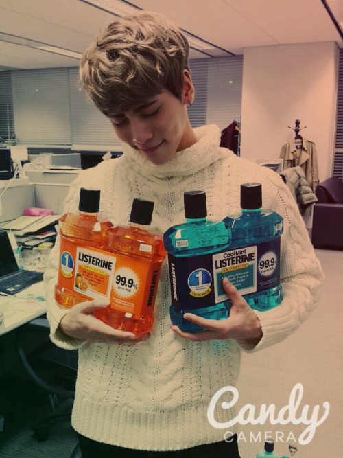 mintytaemin:listerine sent him a supply of their products lmao