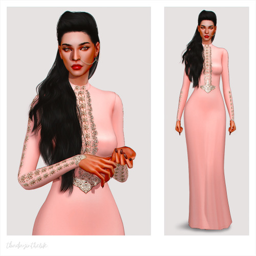 Dress - “Embroidery Dress” by EkinegeHair - “911″ by @antosimsPiercing - “Esra Nose Chain” by @prali