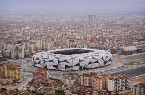 Konya City Stadium in Turkey #ArchitectureDesign by Bahadır Kul Architects. http://bit.ly/1GOlyZ6 #T