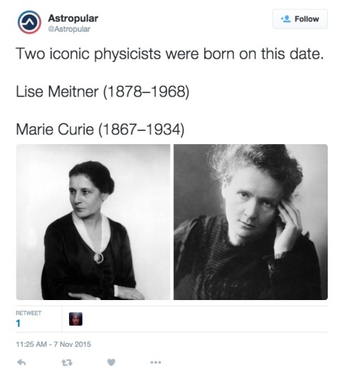 hydrolases:mindblowingscience:Read more about each of these wonderful women of Science below:Lise Me