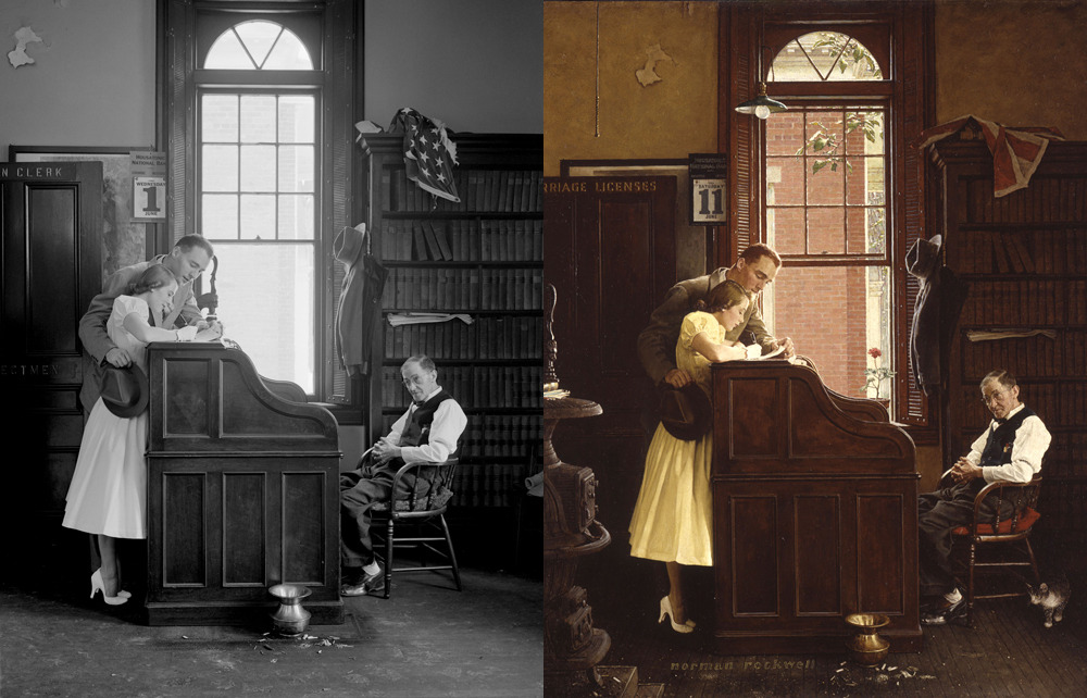 benrankel:  blueskyspeculation:  oftpffft:  slowlyeden:  Norman Rockwell reference