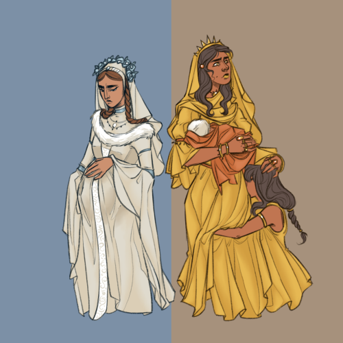 laurellerual:For mother’s day I give you a - Lyanna in white and Elia in yellow - 