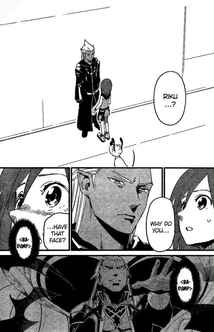 nativehueofresolution:  riku and kairi’s reunion from the kh ii manga