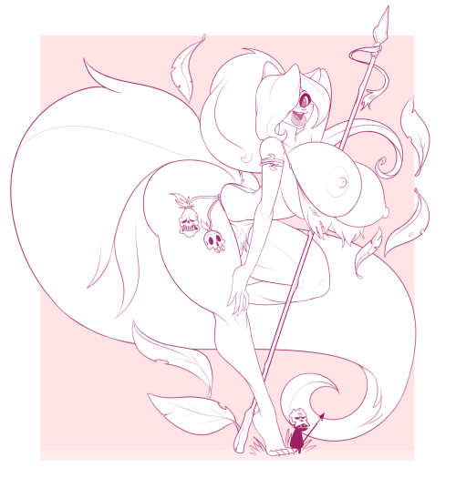 mr-pink-palooka:  Got comm’d to draw JollyJack’s Chloe! I think the spear was a bit much but eh we went with it anyway 