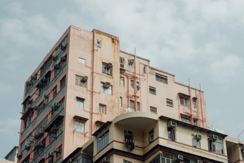 Pastel buildings.Hong Kong. 2017