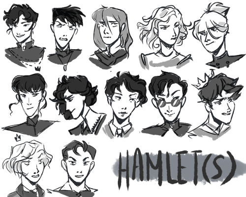 star-chart:i drew 12 of the hamlets we have on i-draw-hamlet discord in my style based off an oc mem