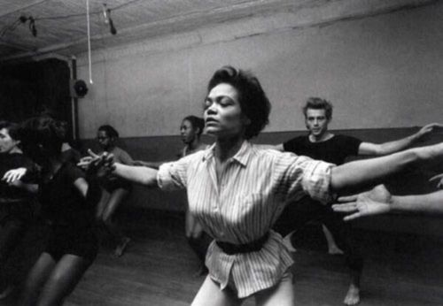 vintageeveryday:Eartha Kitt first meet James Dean at the Syvila Forte dance studio in the early 1950