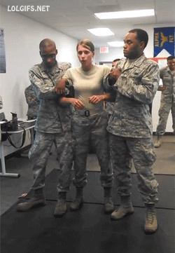onlylolgifs:  US Air Force Girl gets tazed