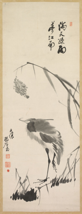 cma-korean-art: Egret and Reeds, Yang Ki-hun, late 1800s, Cleveland Museum of Art: Korean ArtIn this