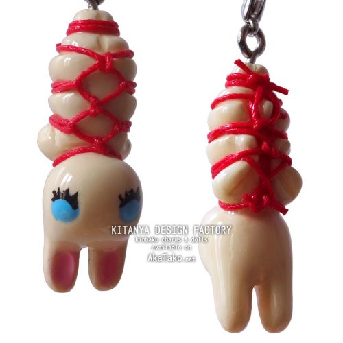 UPSIDE DOWN BUNNY kinbaku charm is hand painted and hand tied by Kitanya Design Factory in Tokyo. Me