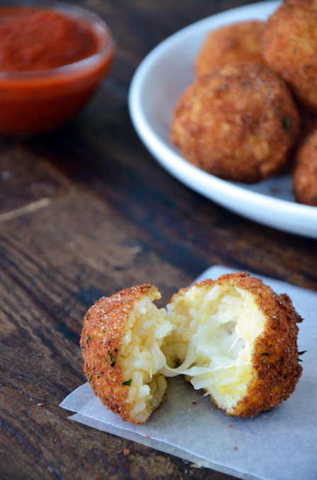 boozybakerr:  Arancini (Rice Balls) with Marinara Sauce