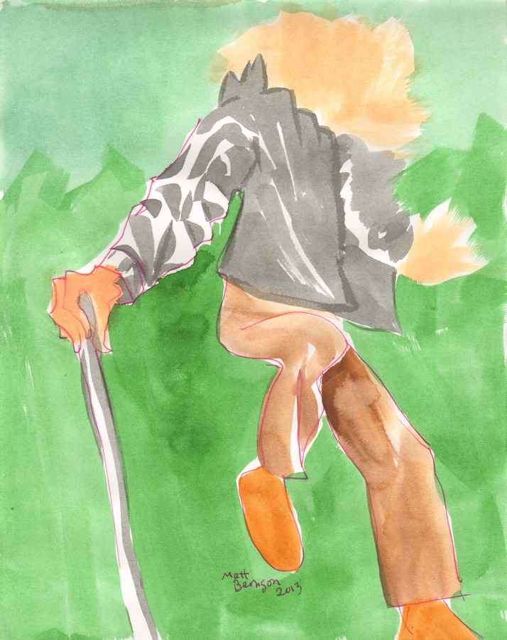Drawings of Dale Stones done at Dr. Sketchy&rsquo;s Boston. Ink and watercolor