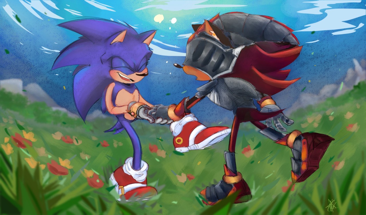 Sonic and shadow (fan art) by MaryChic -- Fur Affinity [dot] net