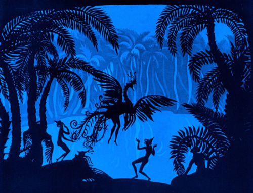 mad-prophet-of-the-airwaves:The Adventures of Prince Achmed (1926, Lotte Reiniger, Germany)