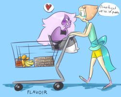 flavoir:  30 Day OTP Challenge Day 8 - Shopping    Amethyst doesn’t understand that it’s not socially acceptable to tell your girlfriend you love her every five seconds.   