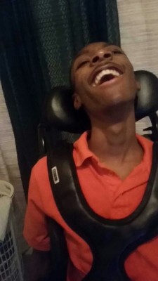 k-noel-s:thisaintthegoodshit:  My brother has cerebral palsy and I wanna take this moment to celebrate the the mentally disabled brothers and sisters we have too.  They are so amazing.  I know this little boy is my life.   BLACKOUT! BLACK IT THE FUCK