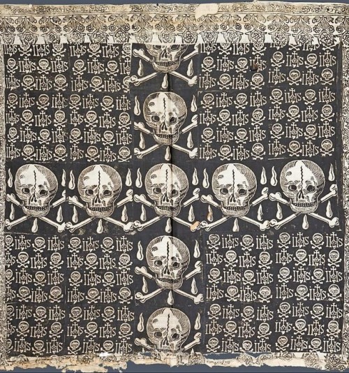 morbocurio: 17th century Linen Funerary Pall99 x 208cm printed linen pall decorated with skull and c