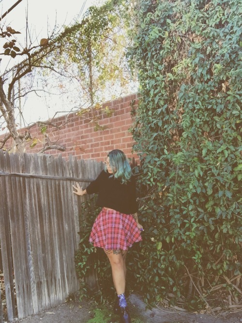 Thrifted creepers and school girl skirts✨✨