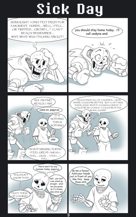 absolutedream-undertaleart:  Okay, forgive me for the very strange layout, this was originally three long, vertical comics, and I tried to fit it into 10 regular pages to sort of condense it, heh.  If you’re confused how to read it, it’s: 1,2, 3,4,