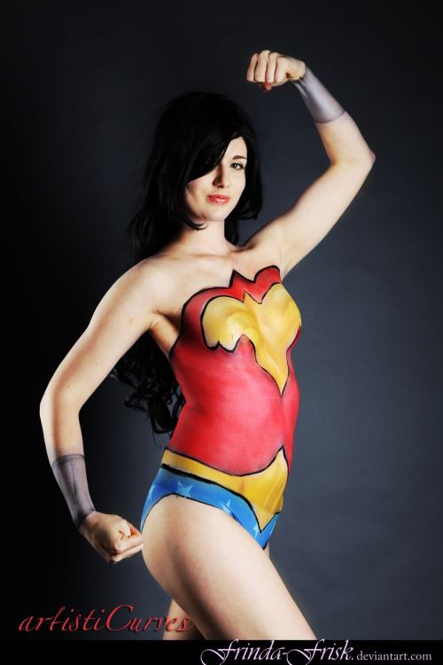 nude-superheroines:  Wonder Woman bodyart