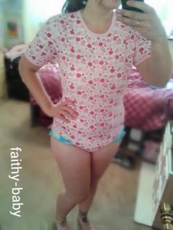 faithy-baby:  Ahhh my new onesie has arrived!  I love it! It has ladybirds ons it ♥♥ 