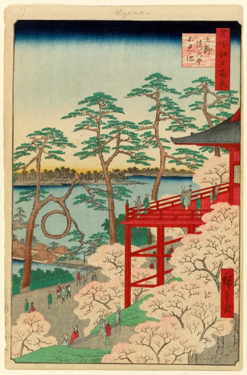 Kiyomizu Hall and Shinobazu Pond at Ueno (from the series One Hundred Famous Views of Edo, no. 11 pa