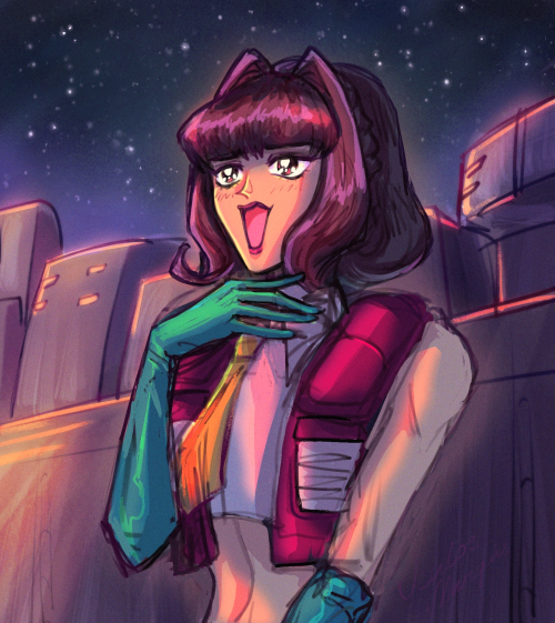 Little Sketch Of Bishoujo Starscream But It's Retro Anime