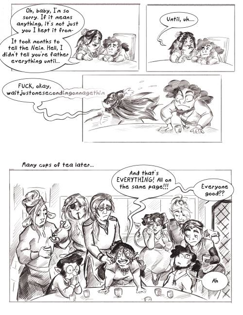  [Image description: A black and white comic titled Adventures in Re-Veth-ification: It’s Been