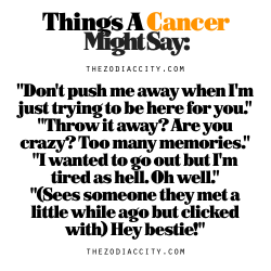 zodiaccity:  Zodiac Files: Things A Cancer