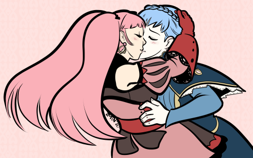 [image: fire emblem fanart, marianne and hilda softly kissing]Sometimes you just wanna draw cute gir
