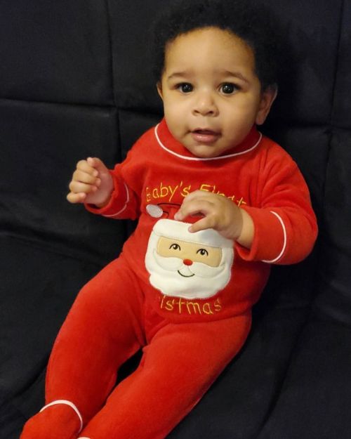 Happy holidays! From Jamie. #familyfirst#babysfirstchristmas #christmas #happyholidays2019 #santac