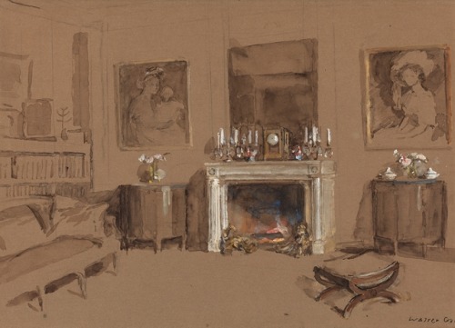 quietcorner: Walter Gay (1856 - 1937): Interior with Fireplace