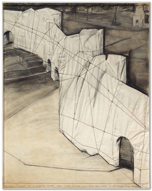 thunderstruck9:Christo (American, born Bulgaria, 1935-2020), The Wall / Project for a Wrapped Roman 