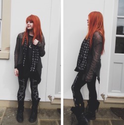 woodbecca:  Belated OOTD. Because look at how awesome I look.  Top from New Look Scarf and leggings from Sovrin Necklace from Osteal Doc Marten boots from Scorpio.