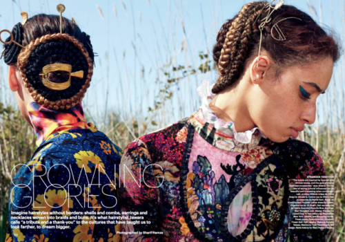 thebeautymodel:“Crowning Flowers” Kaya Wilkins and Amelia Rami by Sharif Hamza for Allur