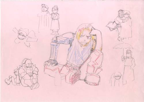 shocotate:   鋼の錬金術師 FULLMETAL ALCHEMIST　版権直筆画 Genga – Tomokatsu Nagasaku • Finish  –   Akiko Inoue · Shiho Okamiya原画 – 永作 友克 • 仕上げ – 井上あきこ · 岡宮 志帆 Monthly Animedia, June 2009 issue月刊アニメディア2009年6月号